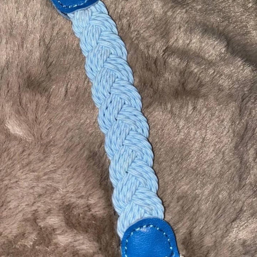 (Only Band) Slim Stretchy Woven Band Compatible with Apple Watch Band, Blue
